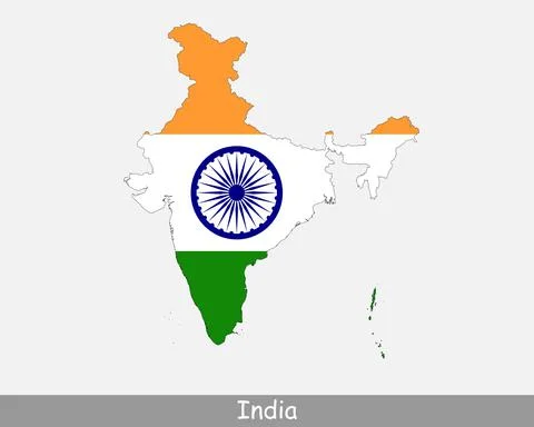 India Map Flag Stock Illustration