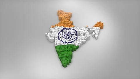India Map with Flag Intro Background Stock Footage 315162728