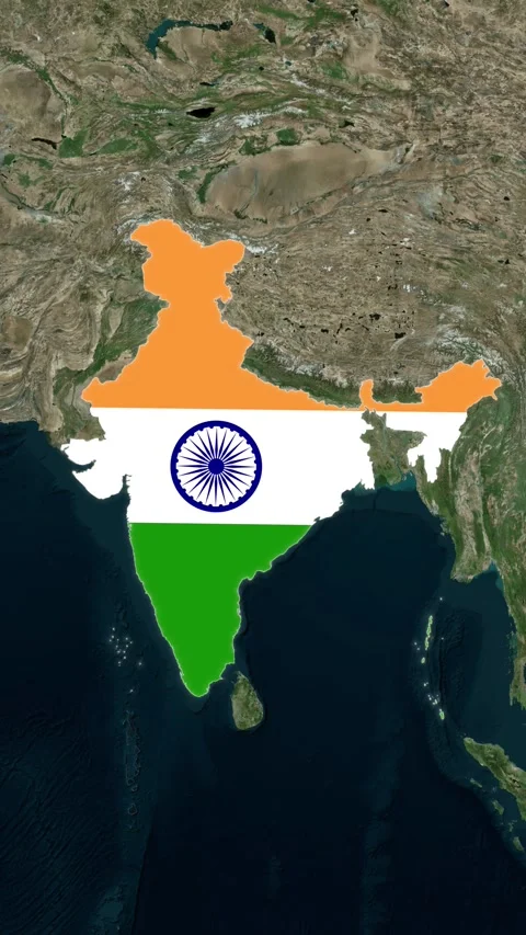 India Map With Flag Loop Animation in Ve... | Stock Video | Pond5