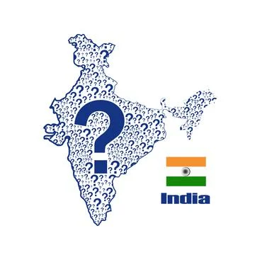 India map flag made from question mark. Stock Illustration