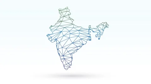 India map with geometric connected lines using triangles on light background Stock Footage 288853681