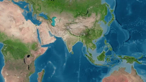 India map - glide. Border. Satellite. | Stock Video | Pond5