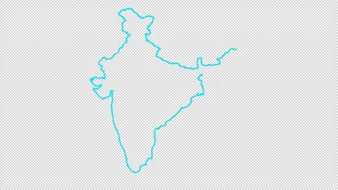 India map glowing line animation Video stock 336071441