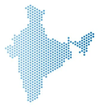 India Map Hexagonal Abstraction Stock Illustration