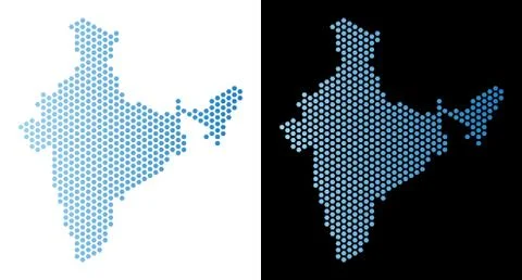India Map Honeycomb Abstraction Stockillustratie