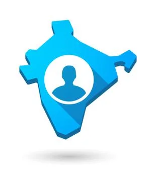 India map icon with an avatar Stock Illustration