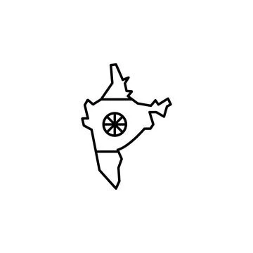 India, map icon. Element of India culture icon. Thin line icon for website Stock Illustration