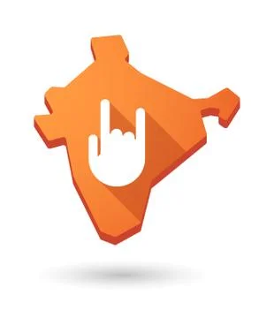 India map icon with a hand Illustrazione stock