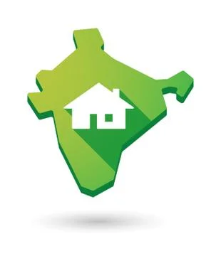 India map icon with a house Ilustración de archivo