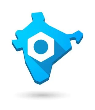 India map icon with a nut Illustrazione stock