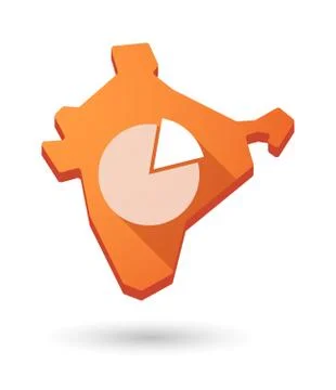 India map icon with a pie chart Stock Illustration