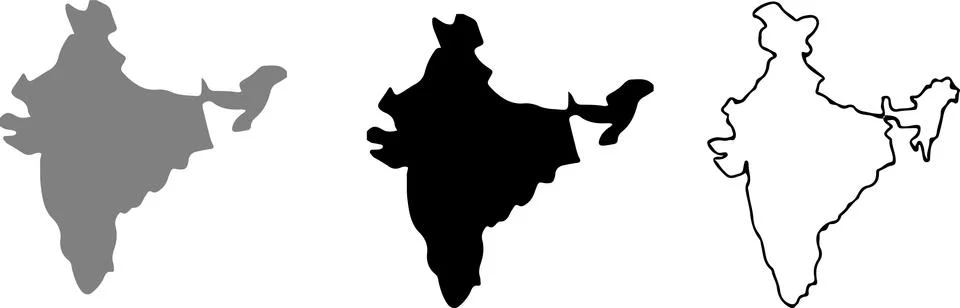 India map icon for web design isolated on white background Stock Illustration