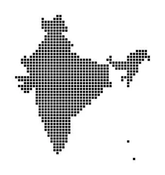 India map. Map of India in dotted style. Borders of the country filled with.. Stock Illustration
