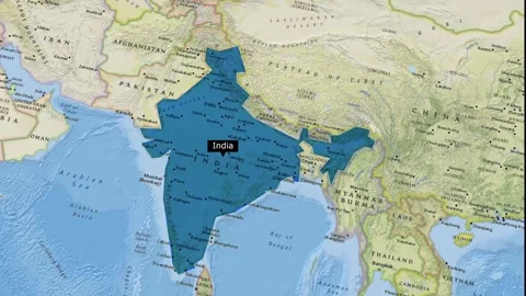India Map New Style Stock Footage 294086850