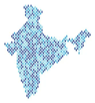 India Map Population Demographics 스톡 일러스트