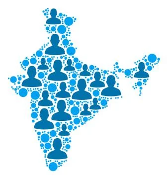 India Map Population People 스톡 일러스트