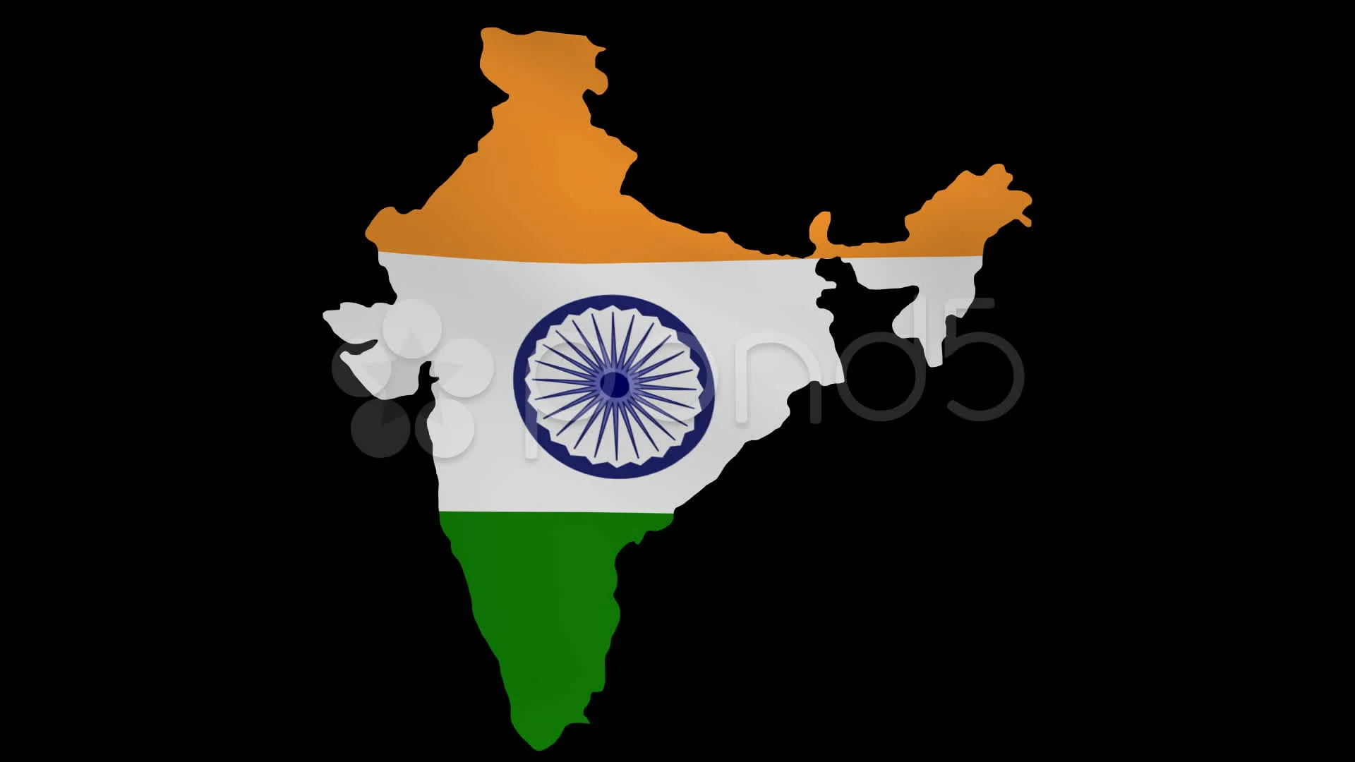 India map with rippling flag animation | Stock Video | Pond5