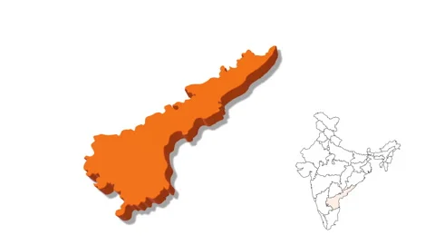 India Map Showing Andhra Pradesh State in Detail Video stock 282641969