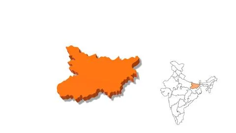 India Map Showing Bihar State in Detail Illustrazione stock