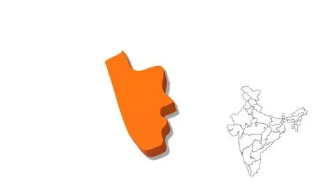 India Map Showing Goa State in Detail Stock Illustration