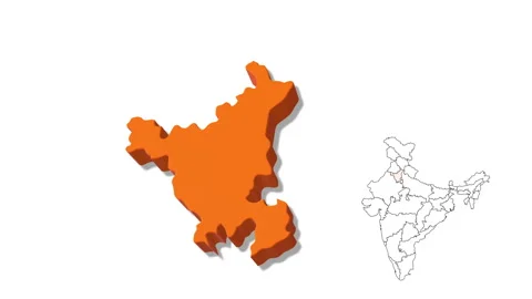 India Map Showing Haryana State in Detail Stock Footage 282699192