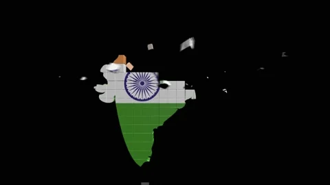 India Map Showing Up Intro By Regions 4k... | Stock Video | Pond5