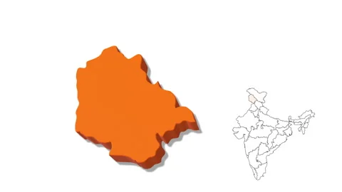 India Map Showing Jammu and Kashmir State in Detail Stock Footage 282702800