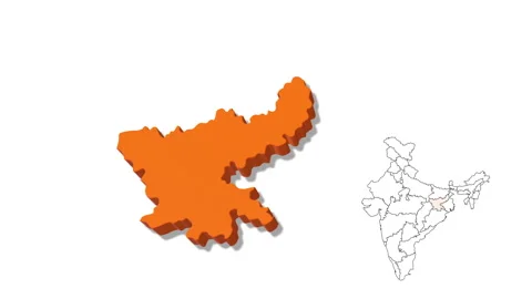 India Map Showing Jharkhand State in Detail Video stock 282642230