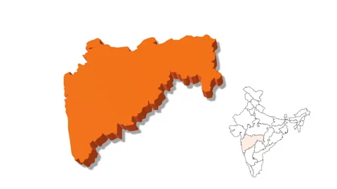 India Map Showing Maharashtra State in Detail Video stock 282512916