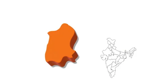 India Map Showing Sikkim State in Detail Stock Footage 282667610