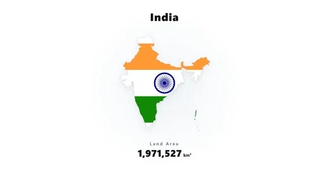 India map silhouette in saffron white and green tricolor floating above shifting Stock Footage 345643594