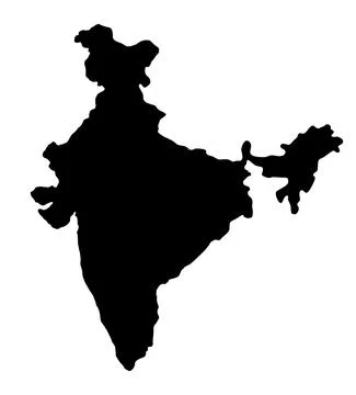 India map silhouette vector isolated Stock Illustration