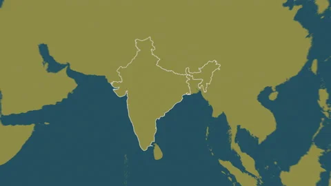 India map - solid. Border. Pattern. Stock Footage 148395024