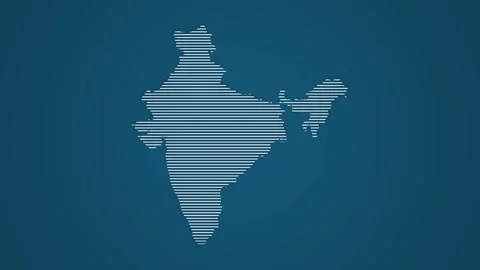 India map using straight lines changing colors on dark background Видео 288853680