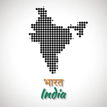 India Map vector black color dotted design Stock Illustration
