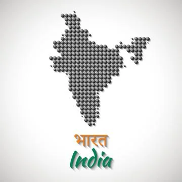 India Map vector black color dotted design Illustrazione stock