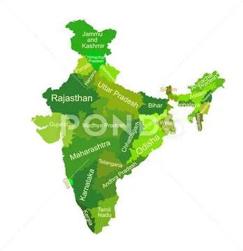 India map vector silhouette illustration isolated on white Illustration ...