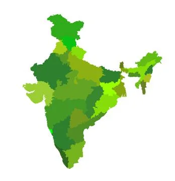 India map vector silhouette illustration isolated on white イラスト素材