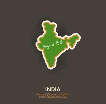 India map vector sticker Stock Illustration