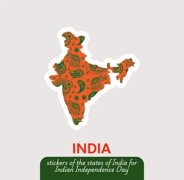 India map vector sticker Stock Illustration