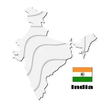 India map on white background. vector illustration. Ilustración de archivo