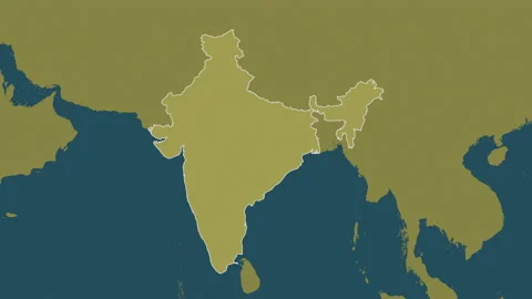 India map - zoom. Border. Pattern. Stock Footage 148396434