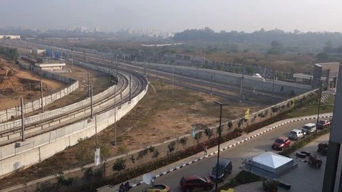 India Metro Rail Station Stock Footage 83193475
