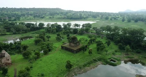 India MP Mandu Echo point Aerial view Stock Footage 278401520