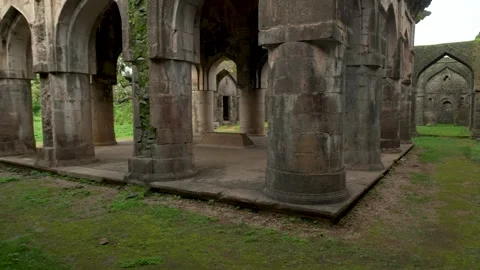 India MP Mandu Hathi mahal group Hathi mahal  pillar Video stock 281262900