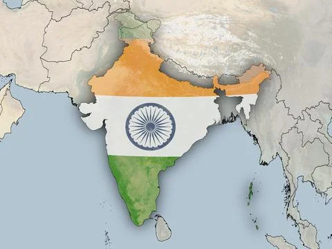 India with national flag Stockillustratie