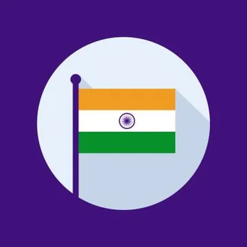 India National Flag Vector Flat Icon Stock Illustration
