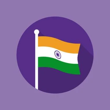 India National Flag Vector Flat Icon Stock Illustration