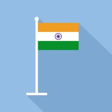 India National Flag Vector Flat Icon Stock Illustration