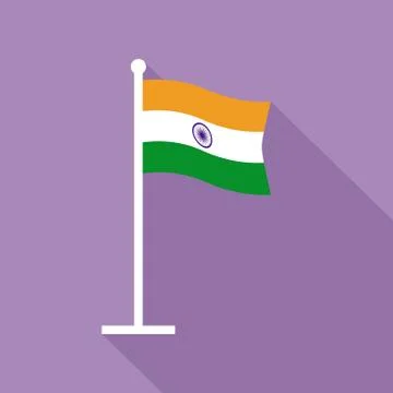 India National Flag Vector Flat Icon Stock Illustration
